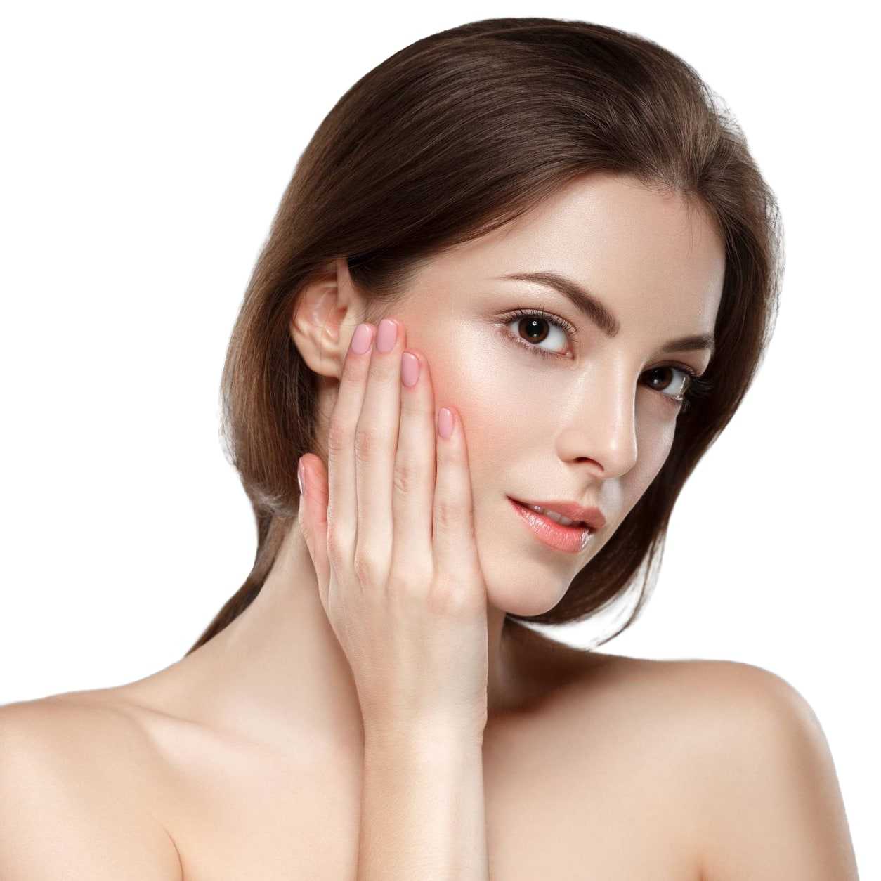 Девушка с гладкой и подтянутой кожей лица